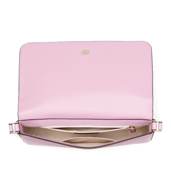 New Kate Spade Staci Flap Shoulder Bag Saffiano Leather Berry Cream - Picture 5 of 5